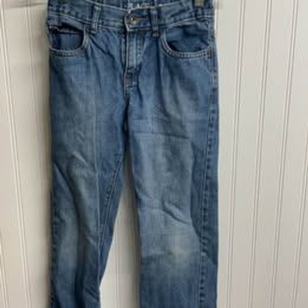 The Childrens Place Boys Bootcut Jeans Medium Wash Adjustable Waist Size 8